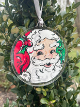Load image into Gallery viewer, Santa Round Acrylic Ornament by Justin Patten