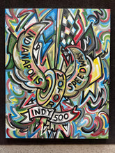 Load image into Gallery viewer, Indianapolis Motor Speedway Motion Wing and Wheel Painting (24" x 30") by Justin Patten