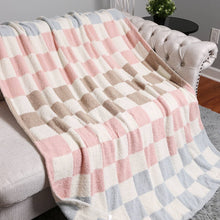Load image into Gallery viewer, Multicolor Checkered Reversible Throw Blanket