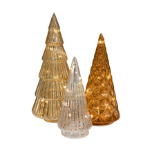 Load image into Gallery viewer, Battery-Operated Trees | Gold, Bronze & Silver Glass Trees