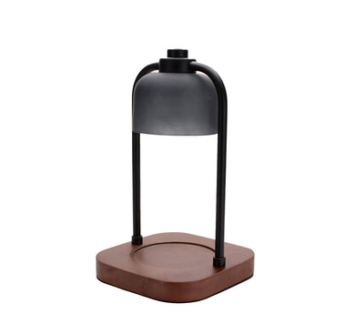 Candle warmer lamp: Pendant.  Wood base with black warmer. 