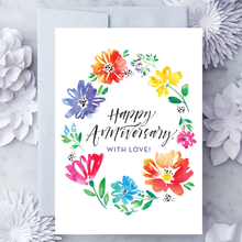 Load image into Gallery viewer, "Happy Anniversary, With Love!" Floral Greeting Card
