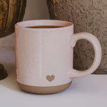 Load image into Gallery viewer, Heart Pink Stoneware Coffee Mug