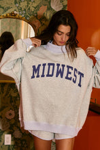Load image into Gallery viewer, MIDWEST/MIDWEST BABE” Reversible Mockneck Sweatshirt