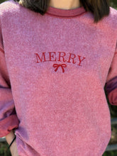 Load image into Gallery viewer, Merry Embroidered Inside-Out Sweatshirt