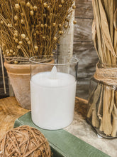 Load image into Gallery viewer, Clear Glass Cylinder Moving Flame LED Candle 3x4in