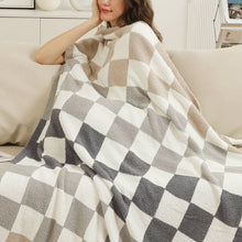 Load image into Gallery viewer, Multicolor Checkered Reversible Throw Blanket