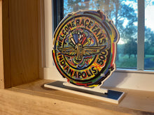 Load image into Gallery viewer, Indianapolis Motor Speedway Welcome Race Fans Standee by Justin Patten