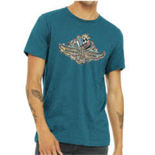 Load image into Gallery viewer, Indianapolis Motor Speedway Wing and Wheel Tee by Justin Patten (Deep Teal Heather)