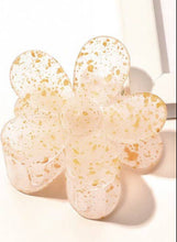 Load image into Gallery viewer, peach sparkle flower hair clip
