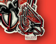 Load image into Gallery viewer, Ball State University Mini Vinyl Sticker by Justin Patten