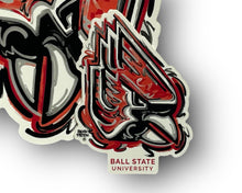 Load image into Gallery viewer, Ball State University Mini Vinyl Sticker by Justin Patten