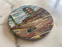 Load image into Gallery viewer, Indianapolis Motor Speedway Straightaway Stone Coaster by Justin Patten (INDY 500)