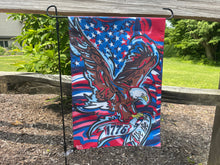 Load image into Gallery viewer, Fourth of July USA 1776 Bald Eagle Garden Flag (12”x18” in.) by Justin Patten (We The People)