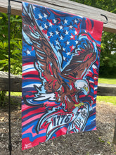 Load image into Gallery viewer, Fourth of July USA 1776 Bald Eagle Garden Flag (12”x18” in.) by Justin Patten (We The People)