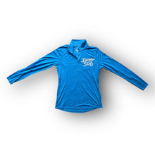 Load image into Gallery viewer, Indianapolis Motor Speedway Motion Wing and Wheel Women's Long Sleeve 1/4 Zip by Justin Patten (New 2025 Design) (Pond Blue)