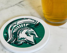 Load image into Gallery viewer, Michigan State University Stone Coaster by Justin Patten