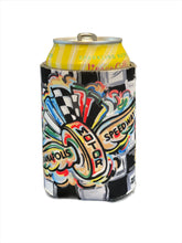 Load image into Gallery viewer, Indianapolis Motor Speedway Koozie with the wing and wheel logo.  Created by Justin Patten. 
