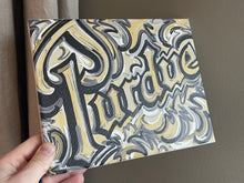Load image into Gallery viewer, Purdue University 10" x 8" Drum Script Wrapped Canvas Print by Justin Patten