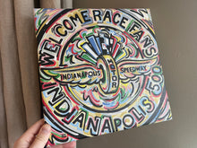 Load image into Gallery viewer, Indianapolis Motor Speedway 12"x12" Welcome Race Fans Wrapped Canvas Print by Justin Patten