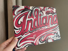 Load image into Gallery viewer, Indiana University 10" x 8" IU Script Wrapped Canvas Print by Justin Patten