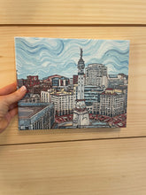 Load image into Gallery viewer, Indianapolis "The Circle" Skyline 10"x8" Wrapped Canvas Print by Justin Patten