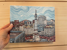 Load image into Gallery viewer, Indianapolis "The Circle" Skyline 10"x8" Wrapped Canvas Print by Justin Patten
