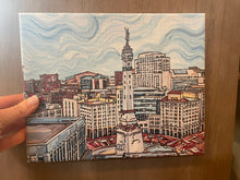 Load image into Gallery viewer, Indianapolis "The Circle" Skyline 10"x8" Wrapped Canvas Print by Justin Patten