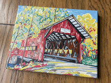 Load image into Gallery viewer, Covered Bridge 10"x8" Wrapped Canvas Print by Justin Patten
