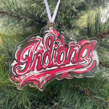 Load image into Gallery viewer, Indiana University Script Ornament by Justin Patten (2 Colors)