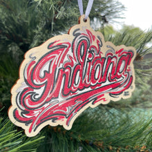 Load image into Gallery viewer, Indiana University Script Ornament by Justin Patten (2 Colors)