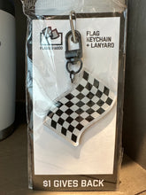 Load image into Gallery viewer, Checkered Flag Keychain + Lanyard / Wristlet

