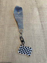 Load image into Gallery viewer, Checkered Flag Keychain + Lanyard / Wristlet
