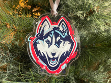 Load image into Gallery viewer, University of Connecticut Mascot Ornament by Justin Patten