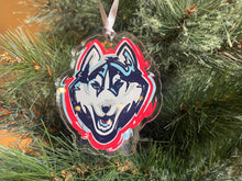 Load image into Gallery viewer, University of Connecticut Mascot Ornament by Justin Patten