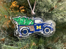 Load image into Gallery viewer, University of Michigan Truck Acrylic Ornament by Justin Patten