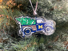 Load image into Gallery viewer, University of Michigan Truck Acrylic Ornament by Justin Patten