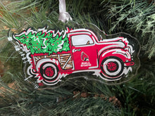 Load image into Gallery viewer, Ball State University Christmas Tree Truck Ornament by Justin Patten