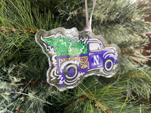 Load image into Gallery viewer, Northwestern University Wildcat Christmas Tree Truck Ornament by Justin Patten