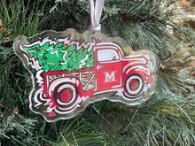 Load image into Gallery viewer, Miami University Ohio Christmas Tree Truck Ornament by Justin Patten