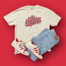 Load image into Gallery viewer, Indiana University Script Short Sleeve Unisex Comfort Colors Cream Tee by Justin Patten