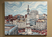 Load image into Gallery viewer, Indianapolis "The Circle" Skyline 20"x16" Wrapped Canvas Print by Justin Patten