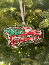 Load image into Gallery viewer, University of Georgia Christmas Truck Ornament by Justin Patten