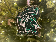 Load image into Gallery viewer, Michigan State University Spartan Helmet Ornament by Justin Patten