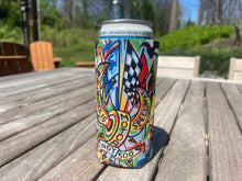 Load image into Gallery viewer, Indianapolis Motor Speedway Motion Wing and Wheel Koozie/ Drink Tall Can Sleeve by Justin Patten (INDY 500)