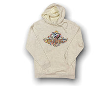 Load image into Gallery viewer, Indianapolis Motor Speedway Wing and Wheel Unisex Hoodie by Justin Patten (Oatmeal Heather)