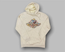 Load image into Gallery viewer, Indianapolis Motor Speedway Wing and Wheel Unisex Hoodie by Justin Patten (Oatmeal Heather)