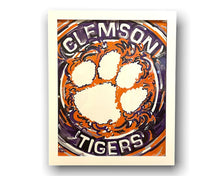 Load image into Gallery viewer, Clemson University 16" x 20" Paw Print  by Justin Patten