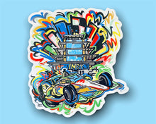 Load image into Gallery viewer, Indianapolis Motor Speedway Pagoda Car Vinyl Sticker by Justin Patten
