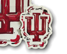Load image into Gallery viewer, Indiana University IU Trident Mini Vinyl Sticker by Justin Patten